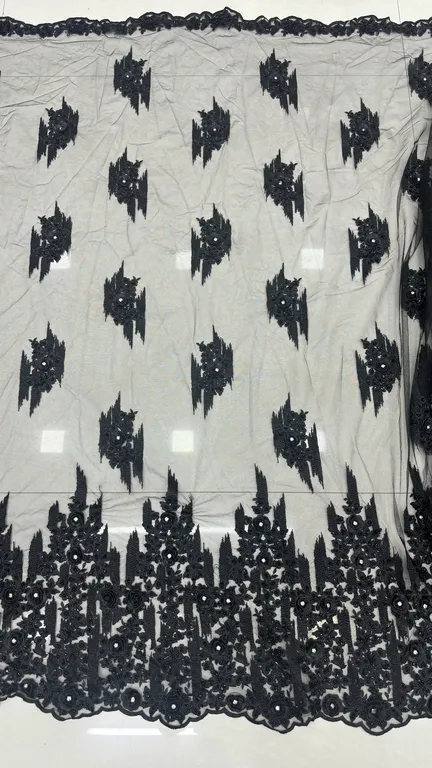 New designer imported beads handwork net fabrics DN-pure handwork butta daman appliqe