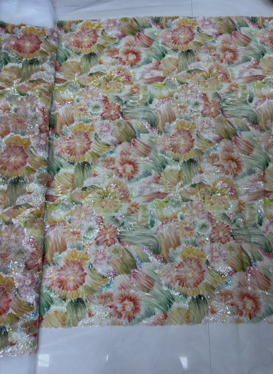 New designer imported ribbon work net fabrics DN-ribbon waves