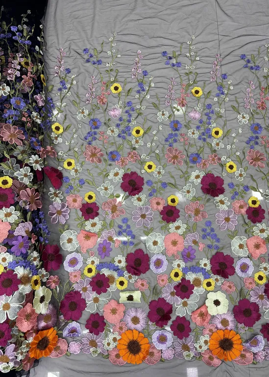 New designer imported flower work net fabrics DN- Flower applique