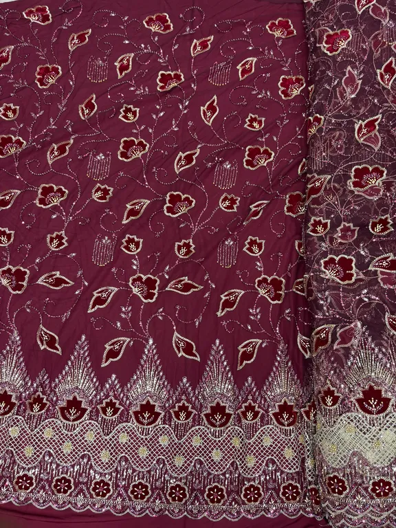 New designer imported velvet beads work net fabrics DN-25716