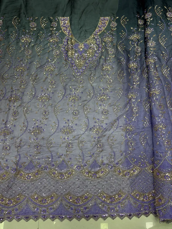 New designer imported beads work Organza neck fabrics DN-5808/D3 
