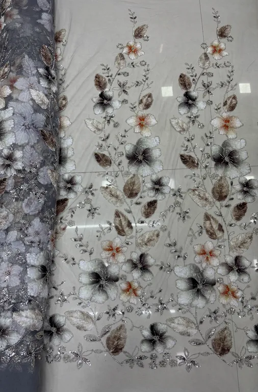 New designer imported net ribbon with beads work net fabrics DN-6061/D2
