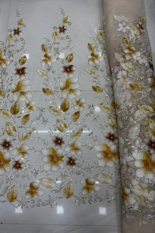 New designer imported net ribbon with beads work net fabrics DN-6061/D2