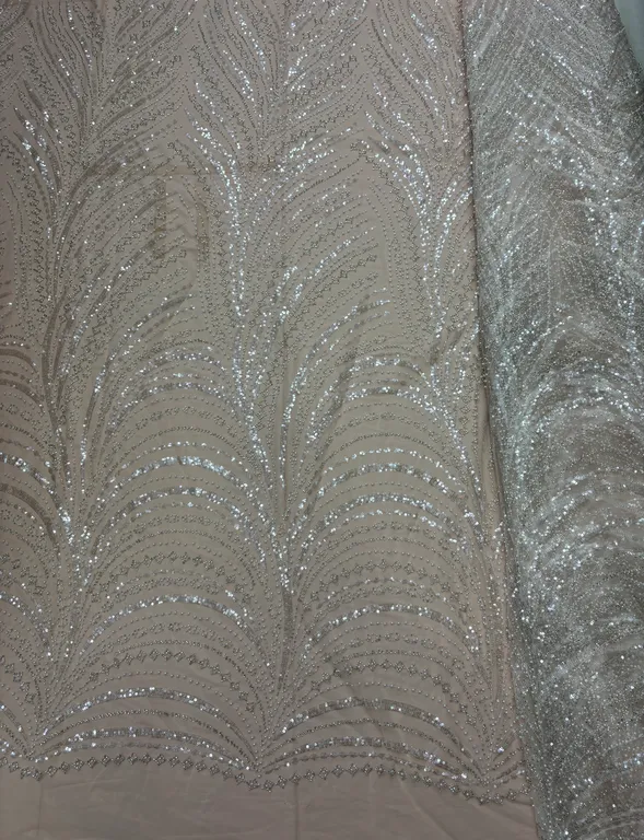 New designer imported beads work net fabrics DN- beads leheriya