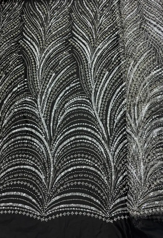 New designer imported beads work net fabrics DN- beads leheriya