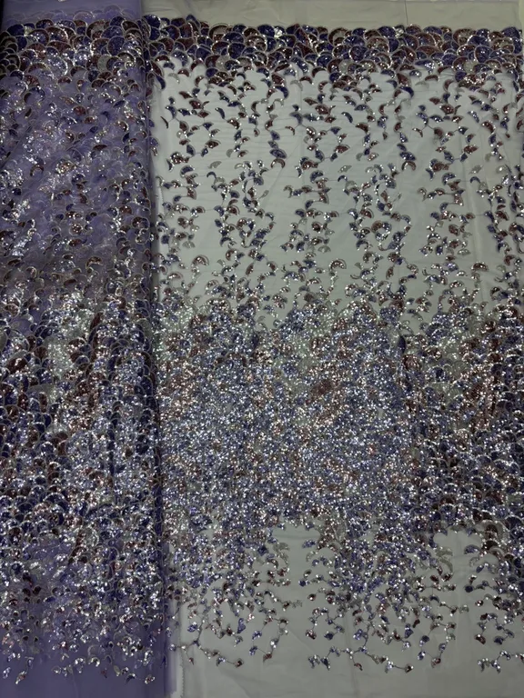 New designer imported embroidery sequence work net fabrics DN-chand sequence embroidery