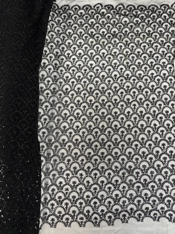 New designer imported beads work net fabrics DN-chota moon tone to tone