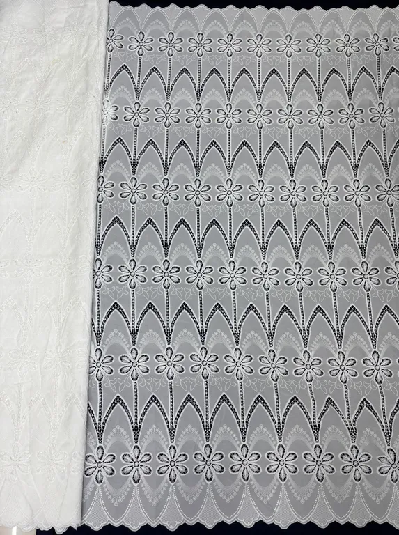 New designer imported dyeable cotton cutwork fabrics DN-dyeable cutwork 5