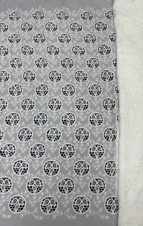 New designer imported dyeable cotton cutwork fabrics DN-dyeable cutwork 6