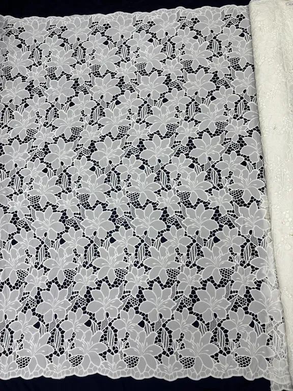 New designer imported dyeable cotton cutwork fabrics DN-dyeable cutwork 7